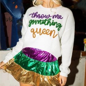 Authentic Queen of Sparkles Cropped Sweater